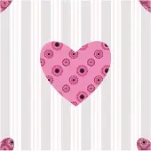 Dutch Wallcoverings Papier hart groot roze/grijs 1226-6