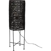 Dutchbone Vloerlamp Kari rotan | natuurlijke vezel zwart 30x30x95 cm vloerlampen | NADUVI