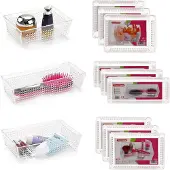 PlasticForte 12x stuks transparante opbergbakjes/lade-verdelers in 3 formaten