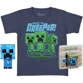 Funko POP! Minecraft And Short Sleeve T-shirt Creeper Blauw L Kinderen