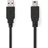 Nedis USB A naar Mini USB kabel | 2 meter | USB 2.0 (100% koper, Zwart)