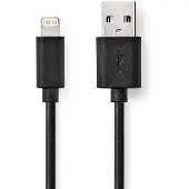 Nedis 8-pins Lightning naar USB-A kabel - USB2.0 - tot 2,4A / zwart - 2 meter