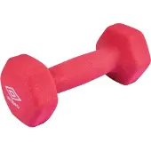 Umbro Halter 2 KG - Dumbell - Rood - Rubber/Vinyl - Krachttraining en Cardio - Stoot- en Krasvrij Materiaal - Perfect voor Beginnende Sporters en Senioren