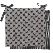 Clayre & Eef Kussen Met Foam 40x40 Cm - Wit, Zwart - Katoen, 100% Katoen