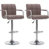 vidaXL Barstoelen 2 st stof taupe