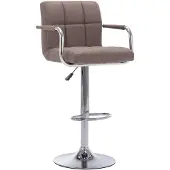 vidaXL Barkruk, taupe, gestoffeerd