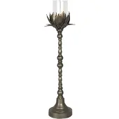 Clayre & Eef Kandelaar 5y0705 Ø 17*61 Cm Bruin Ijzer Rond