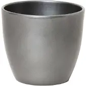 Floran Plantenpot - zilverkleurig - glanzend - keramiek - 19 x 17 cm - Plantenpotten