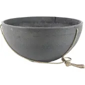 Ter Steege Hangende bloempot/plantenpot schaal van gerecycled kunststof donkergrijs D35 en H17 cm - Plantenpotten