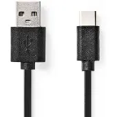 Nedis CCGP60600BK01 Usb 2.0-kabel Type-c Male A Male 0,1 M Zwart