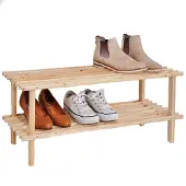 Huismerk Premium Houten Schoenenrek - 2 Lagen