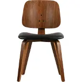 Vtwonen Classic Eetkamerstoel - Notenhout - Zwart/walnoot - 81x48x50 cm