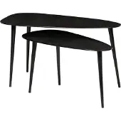 Woood Triangle Bijzettafel - Metaal - Zwart Nikkel - 49x89x49 - Set van 2