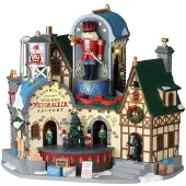 Lemax Ludwig's wooden nutcracker factory Notenkraker with 4.5v adaptor kerstfiguur