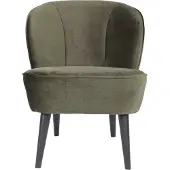 Woood Sara Fauteuil - Velvet - Warm Groen - 71x59x70