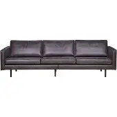 Bepurehome WOOOD Rodeo 3-zitsbank - Eco-leder - Zwart
