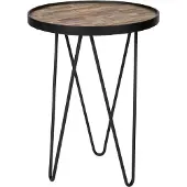 Woood Lev Bijzettafel - Hout/Metaal - Zwart - 52x39x39
