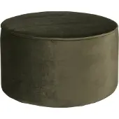 Woood Sara Poef Laag - Velvet - Warm Groen - 36x60x60