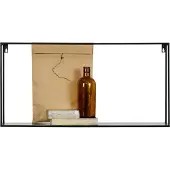 Woood Wandplank Zwart 35 X 70 X 20 Cm