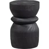Woood Bikkel Kruk - Hout - Zwart - 40x28x28