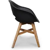 BUITEN living Karlstad dining tuinstoel | kunststof + hardhout | zwart 1 persoon
