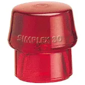 HALDER Zacht beklede hamerkop SIMPLEX kop-Ø 40mm plastic rood hard