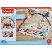 Fisher-Price 3-in-1 Muziek Glow & Grow Gym, Baby Speelmat - Met Lichtjes en Sensorisch Speelgoed voor Pasgeborenen