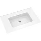 Linie Vano enkele wastafel glanzend composiet marmer 70 x 46 cm