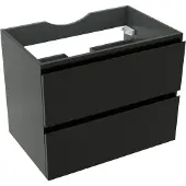 Linie Lado zwevende wastafelonderkast 70 x 46 cm Mat Zwart 2 lades