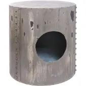 Lex & Max industrial kattenton met kussen grijs 45x50cm