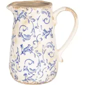 Clayre & Eef Witte Kan 17*12*18 cm / 1000 ml van Keramiek