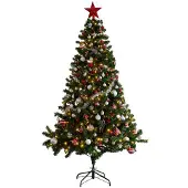 Everlands Imperial Pine Kunstkerstboom 210cm +DECO +LED Groen groen PVC