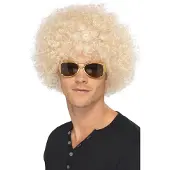 Smiffys Carnaval verkleed Mega afro pruik - blond - krullen - heren - Seventies stijl