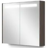 Maxaro Spiegelkast Met Verlichting Modulo 80x70cm Donkerbruin Eiken