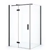 Maxaro Diamond Douchecabine | 110x100 cm Mat zwart Helder glas Draaideur Rechthoek