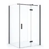 Maxaro Diamond Douchecabine | 120x80 cm Zwart chroom Helder glas Draaideur Rechthoek