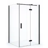 Maxaro Diamond Douchecabine | 110x110 cm Mat zwart Helder glas Draaideur Vierkant