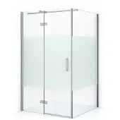 Maxaro Diamond Douchecabine | 120x80 cm Chroom Helder met matte strook Draaideur Rechthoek