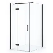 Maxaro Diamond Douchecabine | 120x100 cm Zwart chroom Helder glas Draaideur Rechthoek
