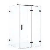 Maxaro Diamond Douchecabine | 120x100 cm Zwart chroom Helder glas Draaideur Rechthoek
