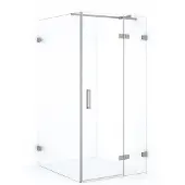 Maxaro Diamond Douchecabine | 110x100 cm Rvs Helder glas Draaideur Rechthoek