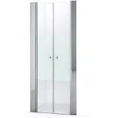 Maxaro Zircon Comfort Douchedeur | 90 cm Chroom Helder met matte strook Pendeldeur