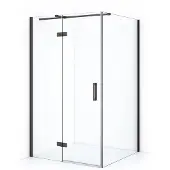 Maxaro Diamond Douchecabine | 110x90 cm Zwart metaal Helder glas Draaideur Rechthoek