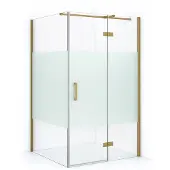 Maxaro Diamond Douchecabine | 120x80 cm Chroom Helder met matte strook Draaideur Rechthoek