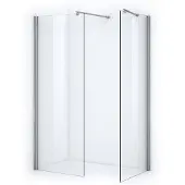 Maxaro Zircon Comfort Inloopdouche | 80x70 cm Chroom Helder glas 2 vaste wanden