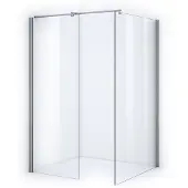 Maxaro Zircon Comfort Inloopdouche | 110x90 cm Chroom Helder glas 2 vaste wanden