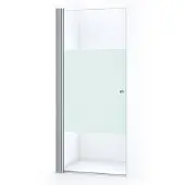 Maxaro Zircon Comfort Douchedeur | 90 cm Chroom Helder met matte strook Pendeldeur
