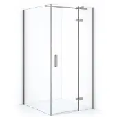 Maxaro Diamond Douchecabine | 110x90 cm Rvs Helder glas Draaideur Rechthoek