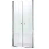 Maxaro Zircon Comfort Douchedeur | 90 cm Chroom Helder met matte strook Pendeldeur