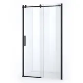Maxaro Crystal Allure Douchedeur 130cm Mat Zwart Helder Glas Schuifdeur | Douchedeur Schuifdeur | Schuifdeur Douche | Schuifwand douche